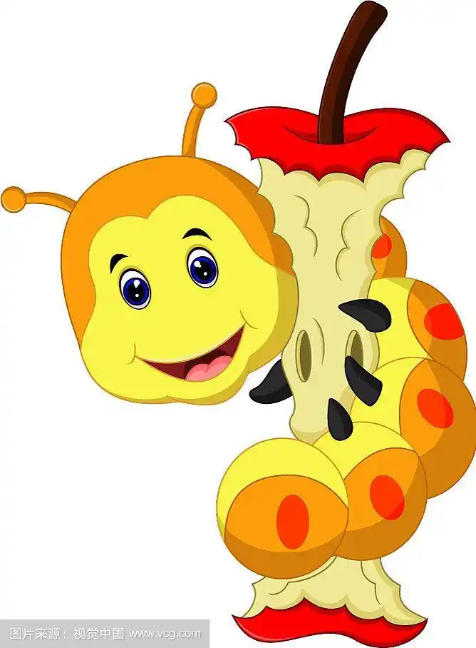 毛毛虫吃苹果漫画