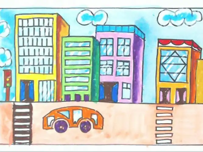 简笔画创意街道几分钟就学会啦