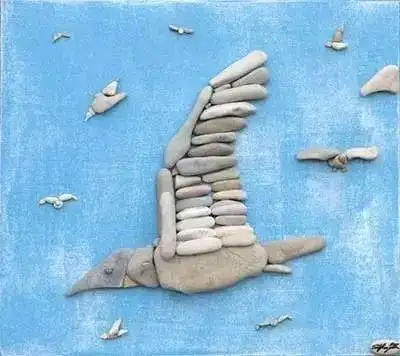 创意那些超美的石头拼贴画