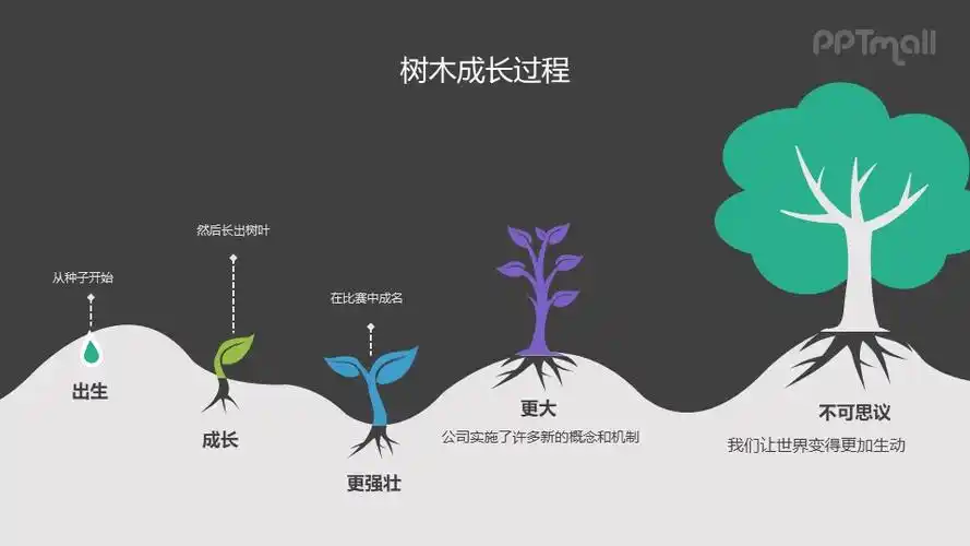 一棵树的生长过程ppt图示素材下载