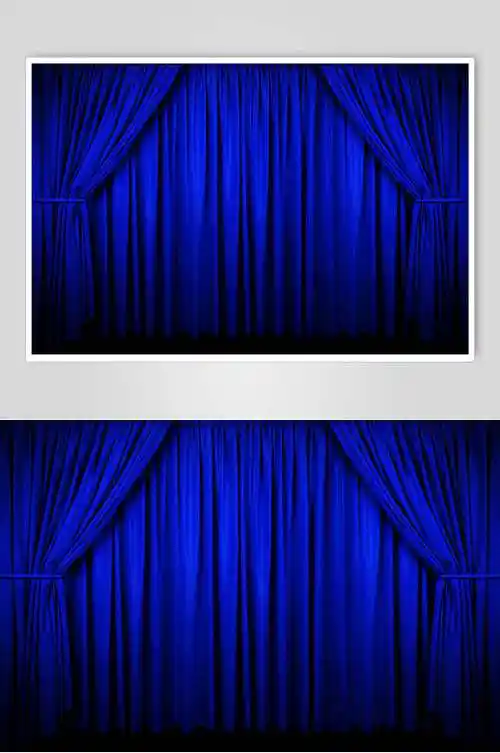 蓝色舞台幕布