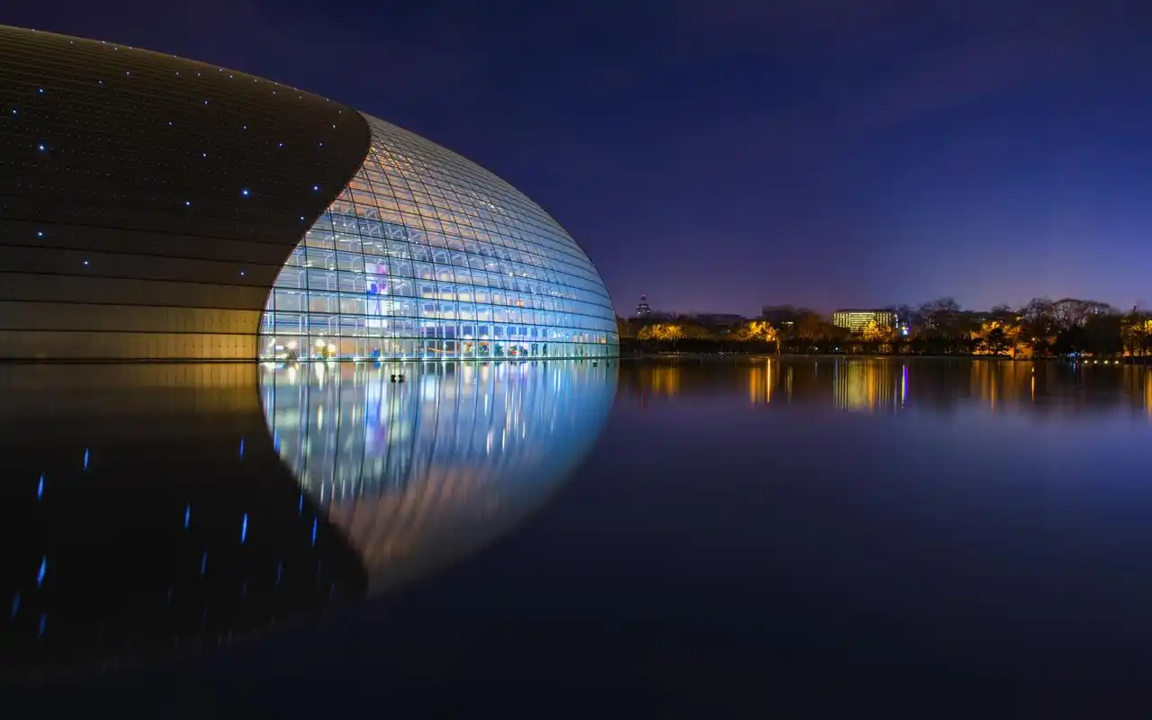 国家大剧院唯美夜景高清桌面壁纸-风景壁纸-手机壁纸下载-美桌网