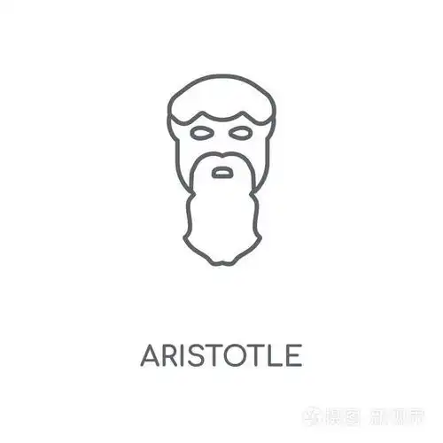 亚里士多德线性图标亚里士多德概念笔画符号设计薄图元素矢量插图轮廓