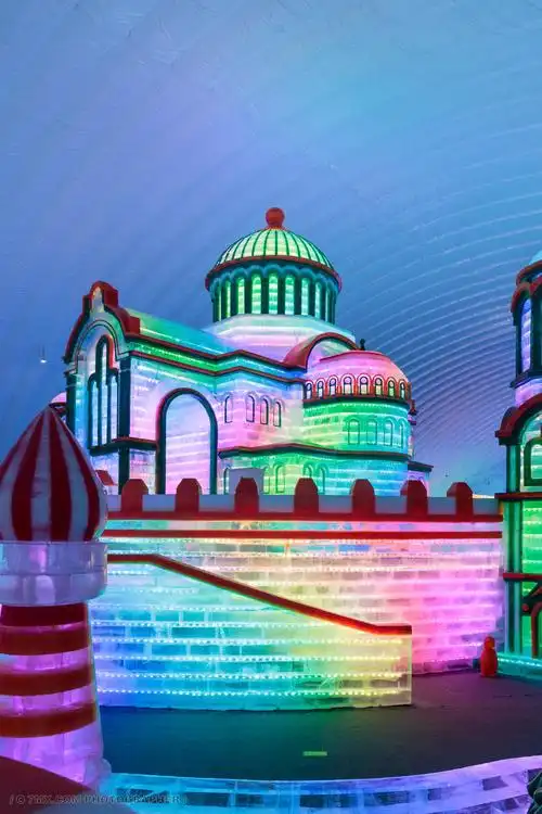 冰块 城堡 寒冷 冰雪 旅游目的地 人造物 黑龙江省 冰雪世界 冰雕