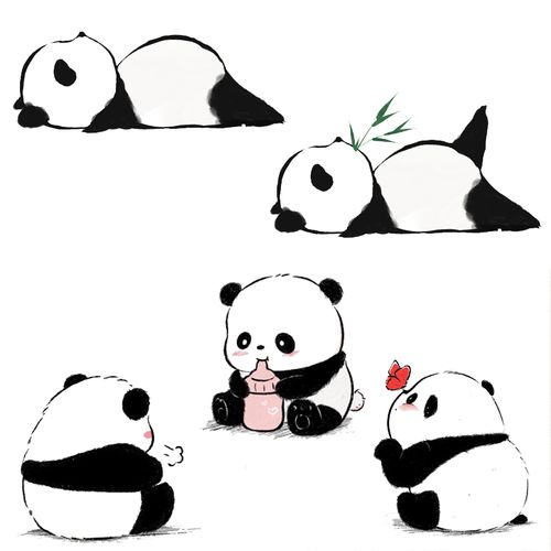 可爱动物贴纸国宝大熊猫爆款卡通手绘贴墙汽车电瓶车电脑墙上自贴