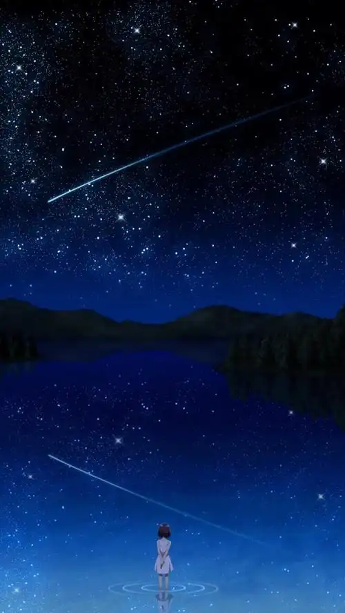 星空.流星.意境.唯美.天空.插画.动漫.二次元.