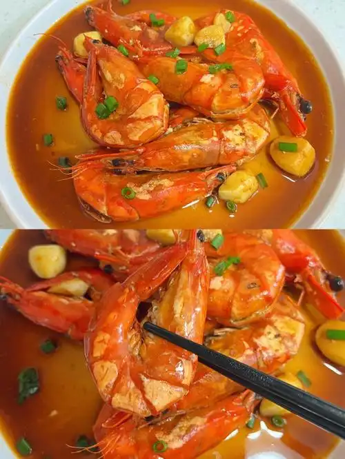 油焖黑虎虾73这样做真的超级好吃