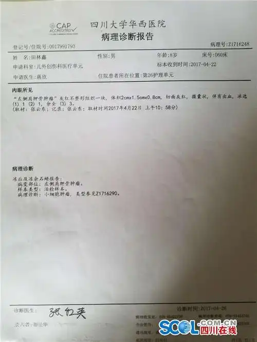 眉山一8岁男童患罕见恶性肿瘤急需社会救助