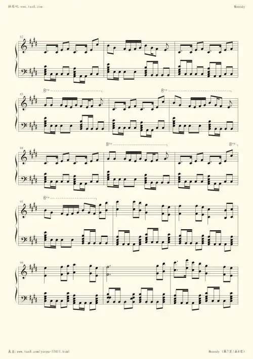 钢琴谱 - monody(赞歌,最完美版)