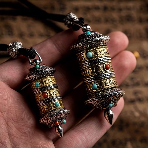 大善转经筒文玩高档女高挂件项链吊坠真言六字项坠