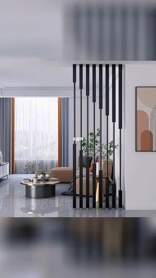 易璟立柱格栅隔断客厅餐厅简约免打孔屏风玄