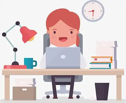 工作矢量流程图aipng商务女子插画矢量png卡通手绘幼儿园儿童png手绘