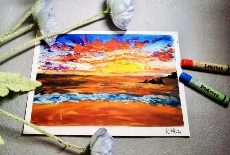 丹可林油画棒火烧云18天