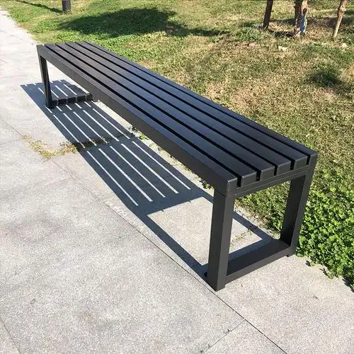 全铁艺公园长椅长条凳公园椅户外长条座椅排椅实木长条凳排椅庭院 1m