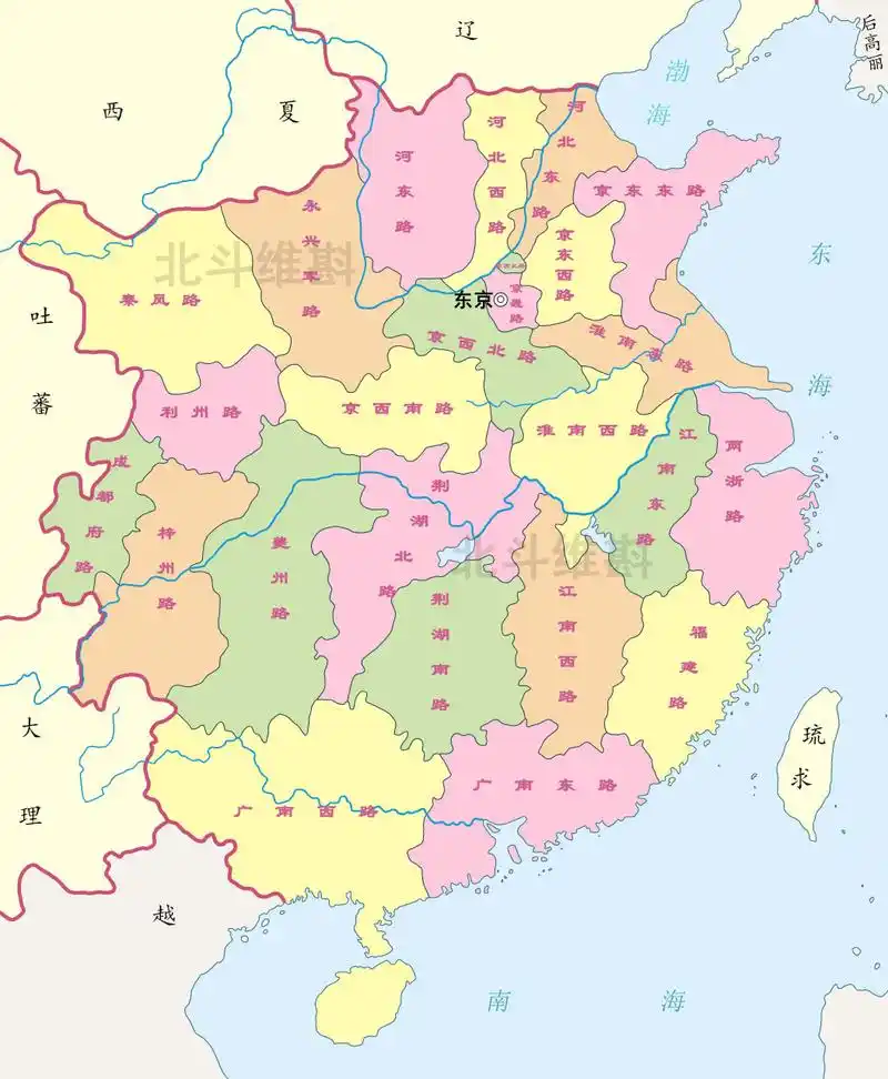 绘制一张北宋区划地图.