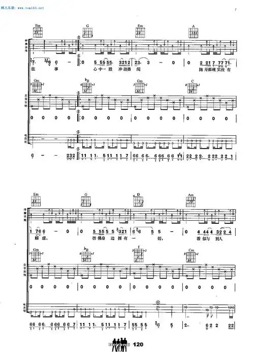再见理想 扫描谱 吉他