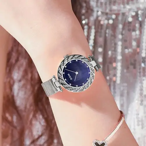 美国dom多姆手表女镶钻工艺小蓝表