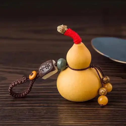 创意聊城种植葫芦挂件diy手编金刚结红绳钥匙扣菩提雕刻文玩葫芦