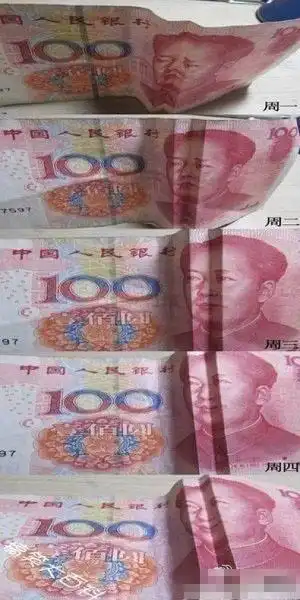 用人民币诠释工薪族的一星期