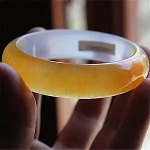 纯天然玉石手镯云南黄龙玉 石英岩玉手镯子 女款饰品冰种