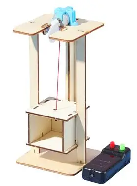 科学小实验玩具 科技小制作diy手工材料小学生礼物木制电梯升降机
