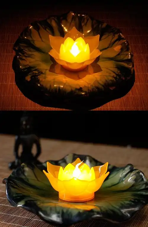 电子蜡烛莲花灯长明供佛灯佛教用品led电子蜡烛宗教法会佛供莲花