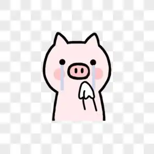 手绘一只伤心抹泪的小猪图片素材