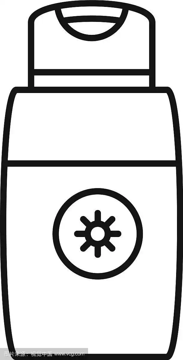 太阳乳液图标轮廓风格