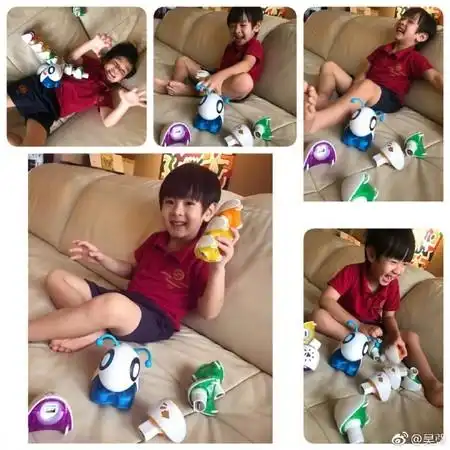 吴尊儿子max旋风长高 躺沙发狂笑伸大长腿