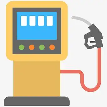 手绘卡通汽车加油站