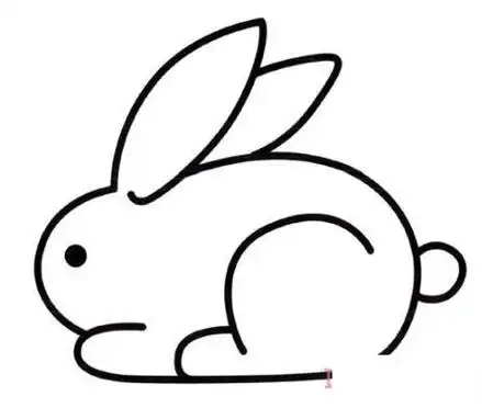 可爱小兔子的画法 涂色小白兔简笔画图片