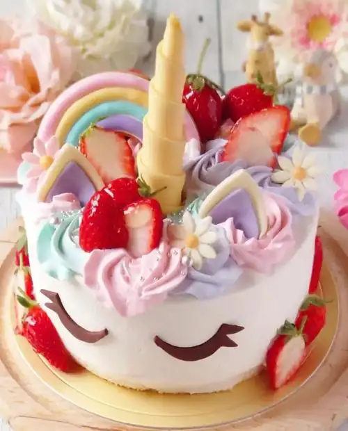 超可爱彩色独角兽蛋糕缤纷下午茶炫我嘴里