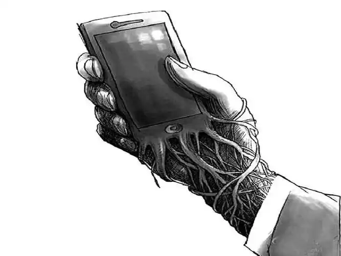 想找一张图,讽刺当下手机依赖症的.