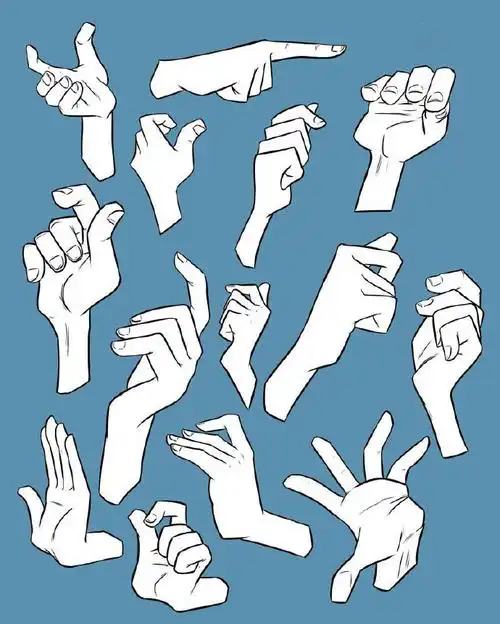插画#99 干货 · 手部动态 99手部动态一直是绘画中的基础以及