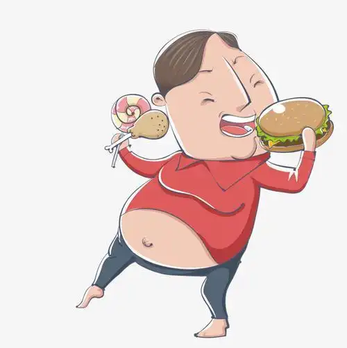 小胖子吃鸡腿简笔画