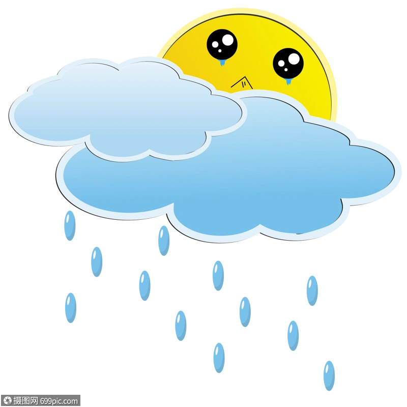 手绘/卡通元素 夏季阴天装饰素材图案.ai