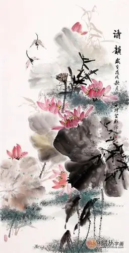 映日荷花别样红——写意荷花国画作品欣赏