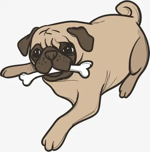 矢量图矢量图吃骨头的小狗