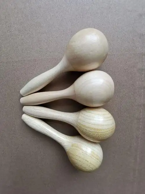 15cm木质原色沙锤小号沙锤打击乐器手摇发声沙锤玩具乐器