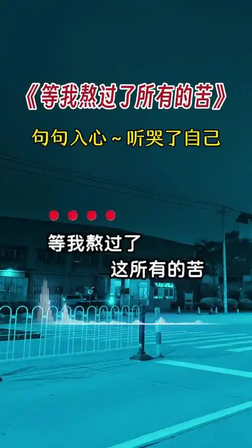 等我熬过了这所有的苦,想找个地方开始放声大哭 唱出了多少人的心酸和
