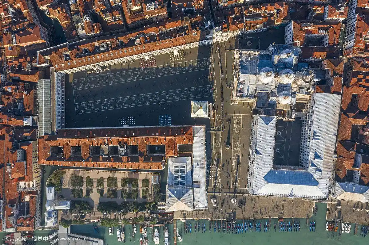 威尼斯 圣马可广场 圣马可大教堂 总督府 航拍