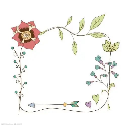 简约卡通叶子手绘边框