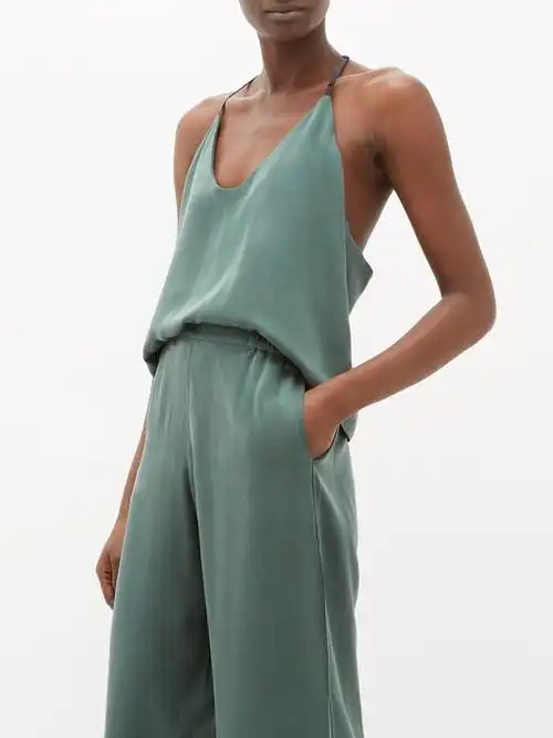 halterneck silk pyjamas