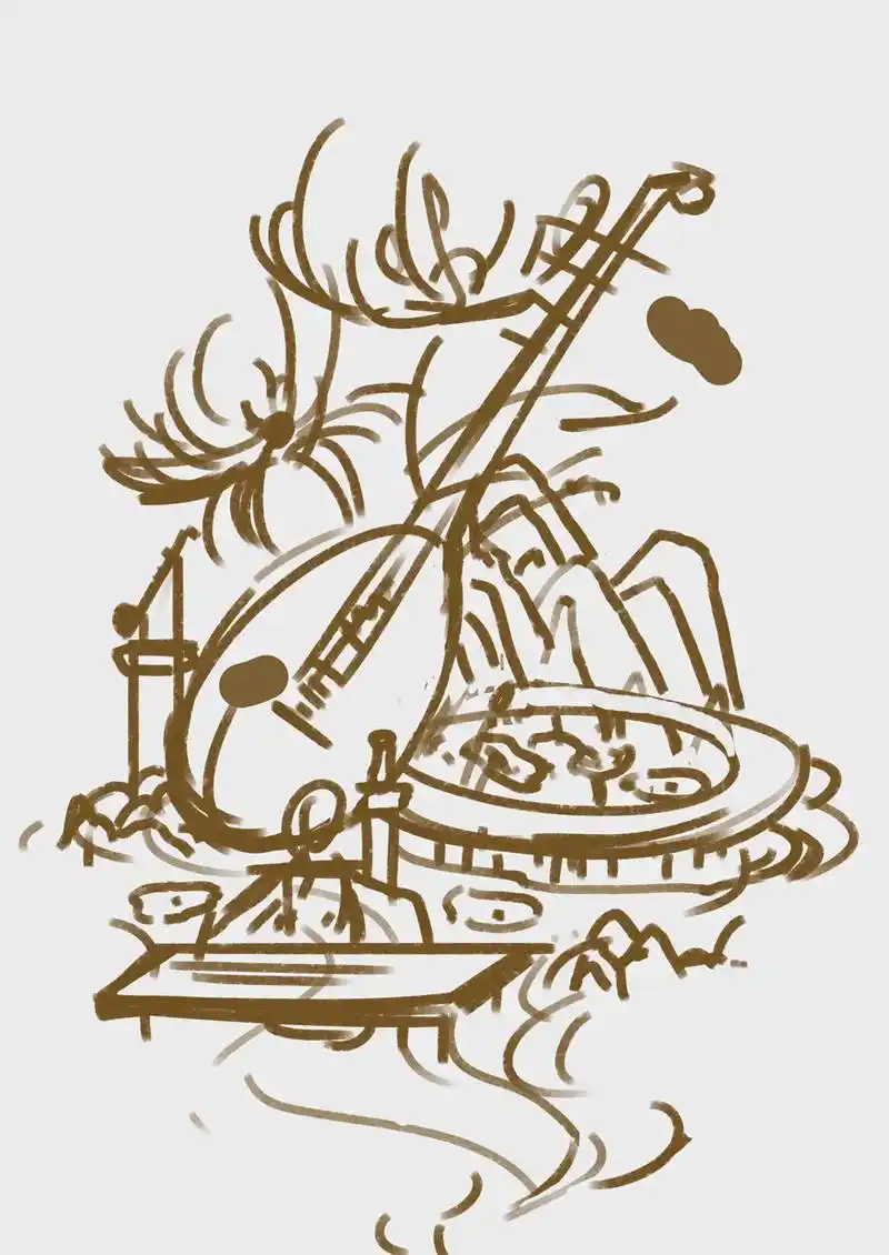 一张以大运河文化元素为主题的插画创作.#国 - 抖音