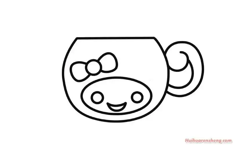 可爱小死水杯简笔画