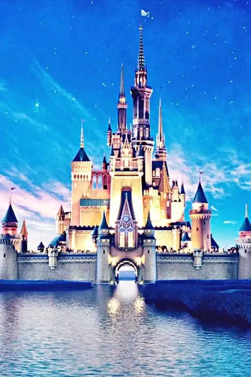 壁纸 迪斯尼乐园的城堡,美丽的夜景,河 1920x1080 full hd 2k 高清