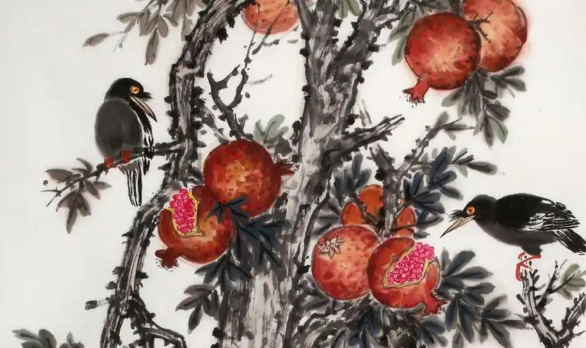 朱祖义 四尺石榴《清秋嘉果》 中国老子书画院副院长 - 花鸟画 - 99