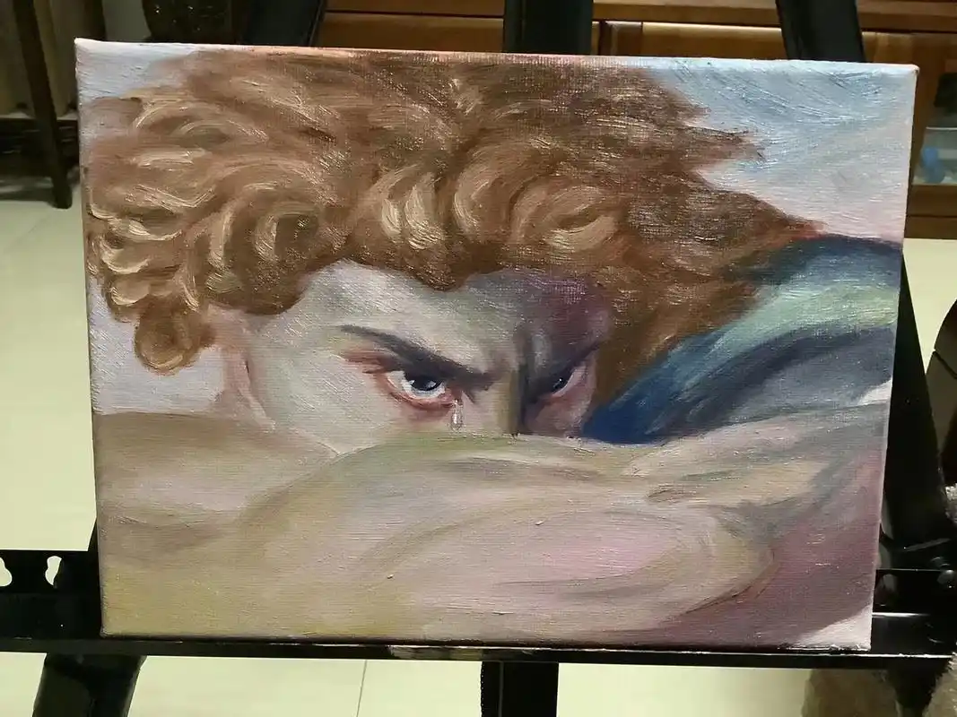 来自天使的恶魔之泪.#油画#堕天使#路西法 - 抖音