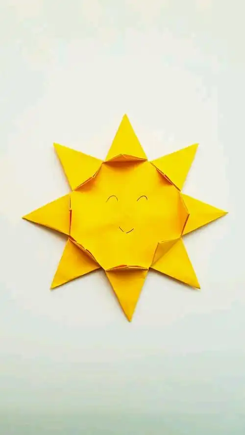 优秀如我#儿童手工折纸小太阳