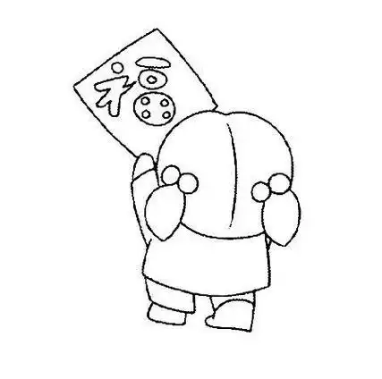 矢量 矢量图 手绘 素材 线稿 1024632贴福字简笔画贴福字简笔画儿童画